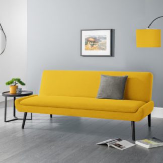 An Image of Gaudi Mustard Fabric Sofa Bed