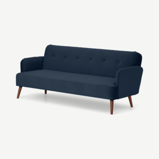 An Image of Elvi Click Clack Sofa Bed, Sapphire Blue Velvet