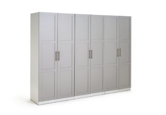 An Image of Habitat Munich 6 Door Framed Wardrobe - Grey