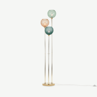 An Image of Ilaria Floor Lamp Triple, Multicolour & Brass