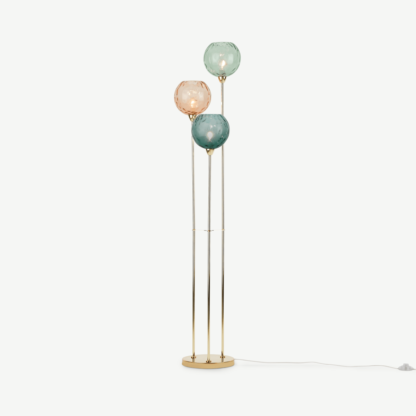 An Image of Ilaria Floor Lamp Triple, Multicolour & Brass