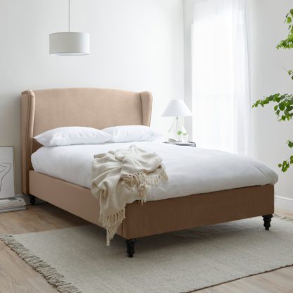 An Image of Oswald Taupe Bed Natural (Brown)