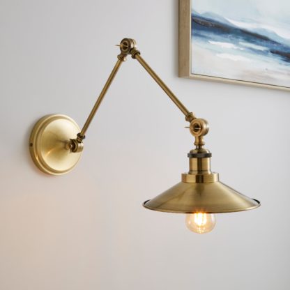 An Image of Churchgate Langton Adjustable Wall Light Antique Brass