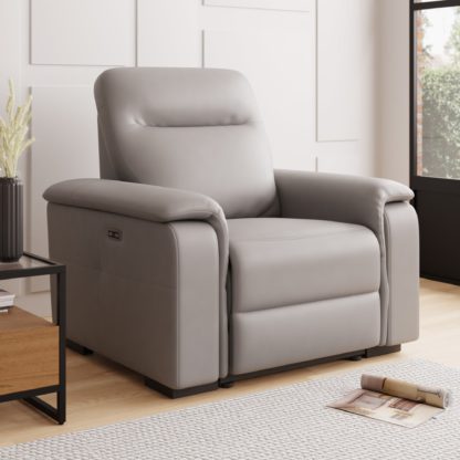 An Image of Bianca Electric Reclining Armchair Grey