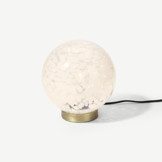 An Image of Julia Table Lamp, White Speckled Glass & Brass