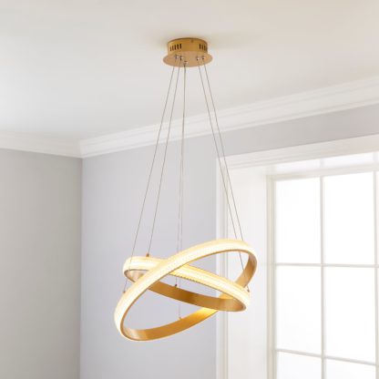 An Image of Hotel Harrogate 2 Light Ceiling Light Gold