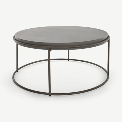 An Image of Zurn Round Coffee Table, Concrete