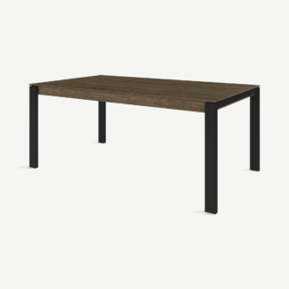An Image of Corinna 8 Seat Dining Table, Smoked Oak & Black