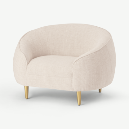 An Image of Trudy Armchair, Oatmeal Loop Textured Fabric