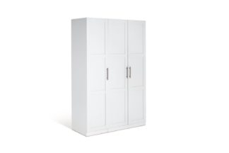 An Image of Habitat Munich 3 Door Framed Wardrobe - White