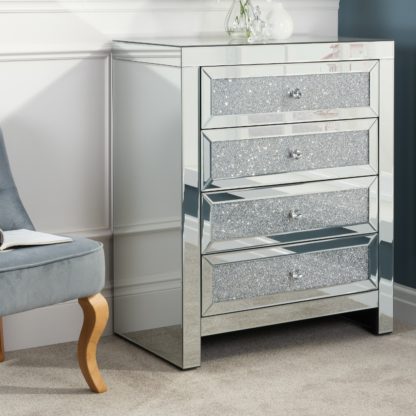 An Image of Vienna Mirrored 4 Drawer Chest