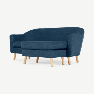 An Image of Lottie Compact Chaise End Corner Sofa, Harbour Blue