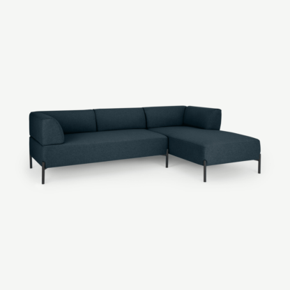An Image of Kiva Right Hand Facing Chaise End Corner Sofa, Aegean Blue