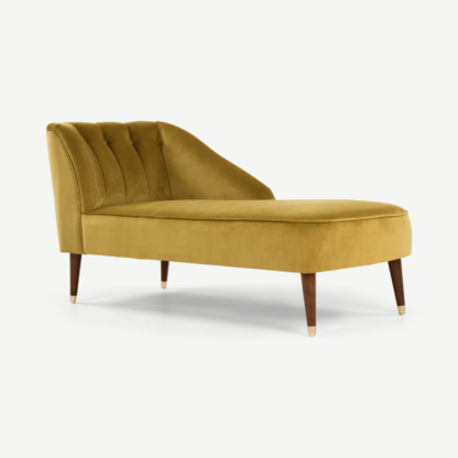 An Image of Margot Right Hand Facing Chaise Longue, Antique Gold Velvet