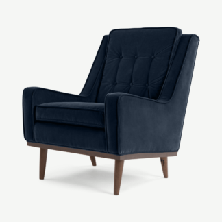 An Image of Scott Armchair, Navy Cotton Velvet