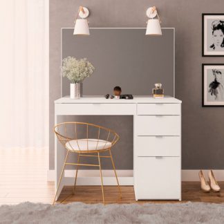 An Image of Ava White Wooden 5 Drawer Dressing Table