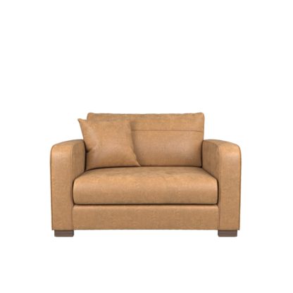 An Image of Carson Faux Leather Snuggle Chair Tan