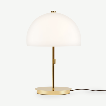 An Image of Collet Dome Table Lamp, Brass & Opal Glass