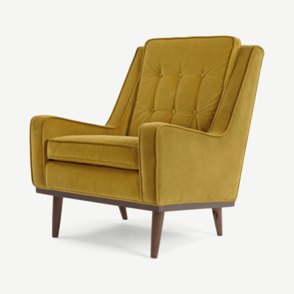 An Image of Scott Armchair, Gold Cotton Velvet