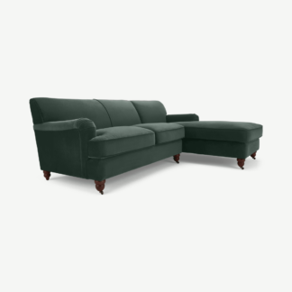 An Image of Orson Right Hand Facing Chaise End Corner Sofa, Autumn Green Velvet