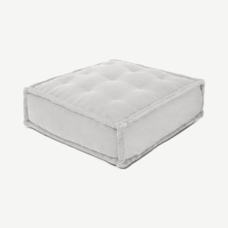 An Image of Sully Floor Cushion, Stone Grey Corduroy Velvet