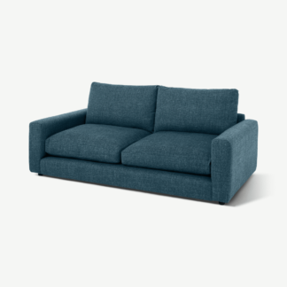 An Image of Arni 3 Seater Sofa, Aegean Blue Textured Weave
