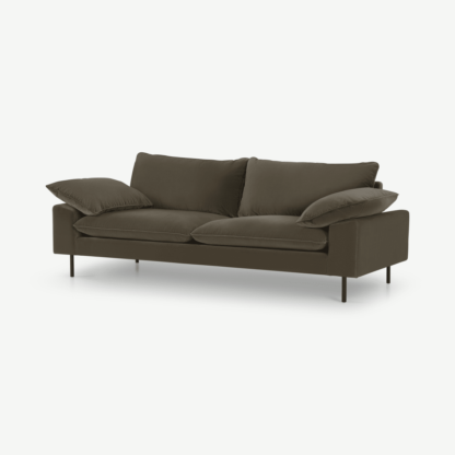 An Image of Fallyn 3 Seater Sofa, Cypress Cotton Velvet