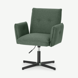 An Image of Denham Office Chair, Darby Green & Black Leg