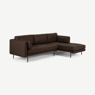 An Image of Harlow Right Hand Facing Chaise End Sofa, Denver Dark Brown Leather