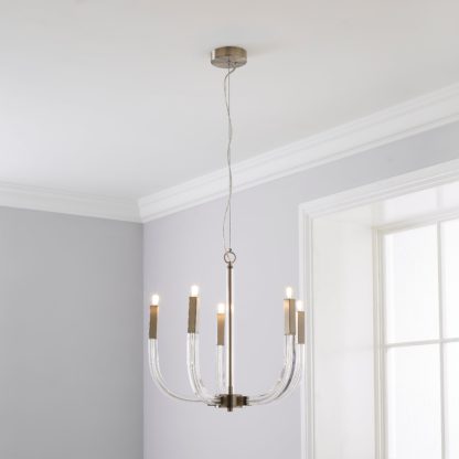 An Image of Hotel Finley 5 Light Ceiling Fitting Gold