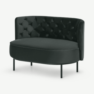 An Image of Ethel Loveseat, Dark Anthracite Velvet