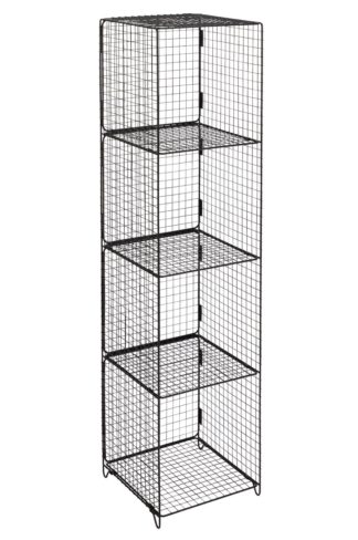 An Image of Argos Home Metal 4 Tier Wire Tower - Black
