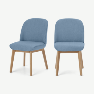 An Image of Erdee Set of 2 Dining Chairs, Maya Blue Weave