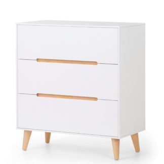 An Image of Alicia White and Oak 3 Drawer Wooden Chest