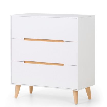 An Image of Alicia White and Oak 3 Drawer Wooden Chest