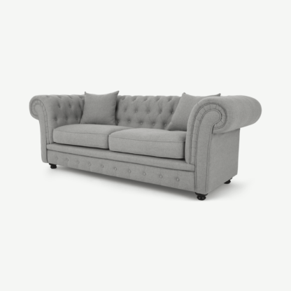 An Image of Branagh 2 Seater Chesterfield Sofa, Pearl Grey
