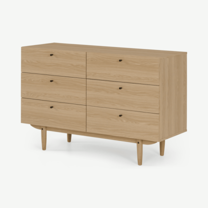 An Image of Asger Wide Chest of Drawers, Oak Effect