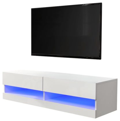 An Image of Galicia 120cm LED Wall TV Unit - White