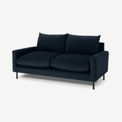 An Image of Russo 2 Seater Sofa, Navy Recycled Velvet
