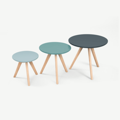 An Image of Set of 3 Orion Side Tables, Blue