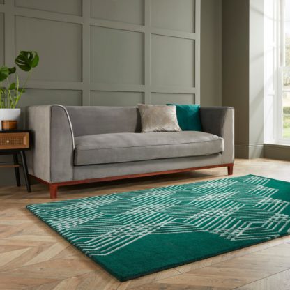 An Image of Diamonds Wool Rug Grey