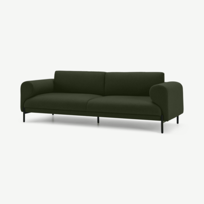 An Image of Orsel 3 Seater Sofa, Army Green