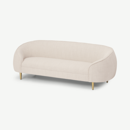 An Image of Trudy 3 Seater Sofa, Oatmeal Loop Textured Fabric