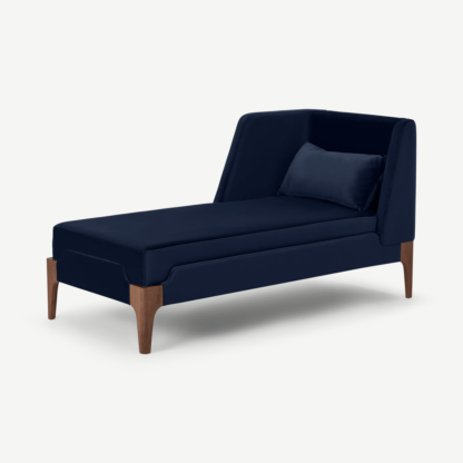 An Image of Roscoe Left Hand Facing Chaise Longue, Royal Blue Velvet