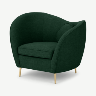 An Image of Kooper Accent Armchair, Forest Green Weave