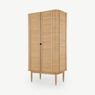 An Image of Liana Double Wardrobe, Ash & Rattan