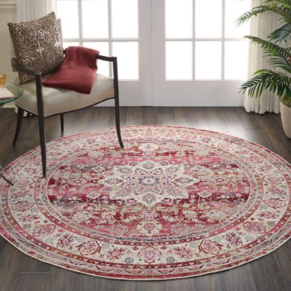 An Image of Vintage Kashan 1 Round Rug Blue