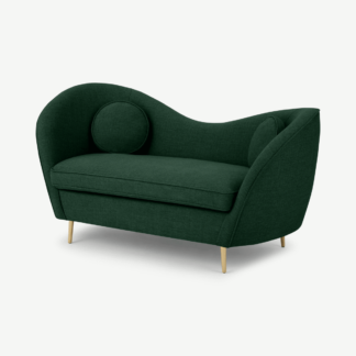 An Image of Kooper 2 Seater Sofa, Forest Green Weave