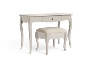 An Image of Habitat Margot 1 Drawer Dressing Table & Stool - Grey