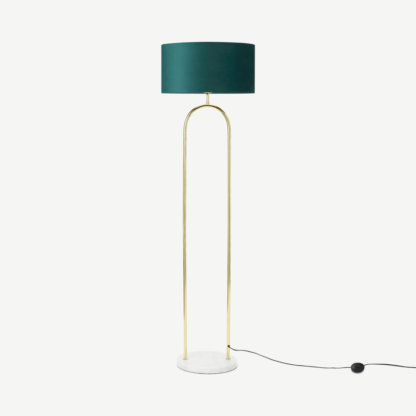 An Image of Carmella Floor Lamp, Brass & Marble